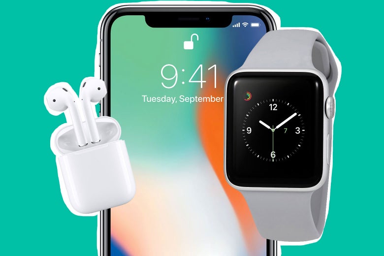 AirPods, iPhone, and Apple Watch.